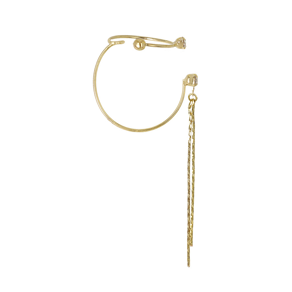 Drop Chain Sparkling Ear Cuff