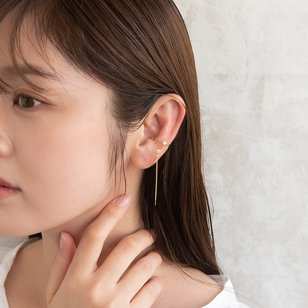 Drop Chain Sparkling Ear Cuff