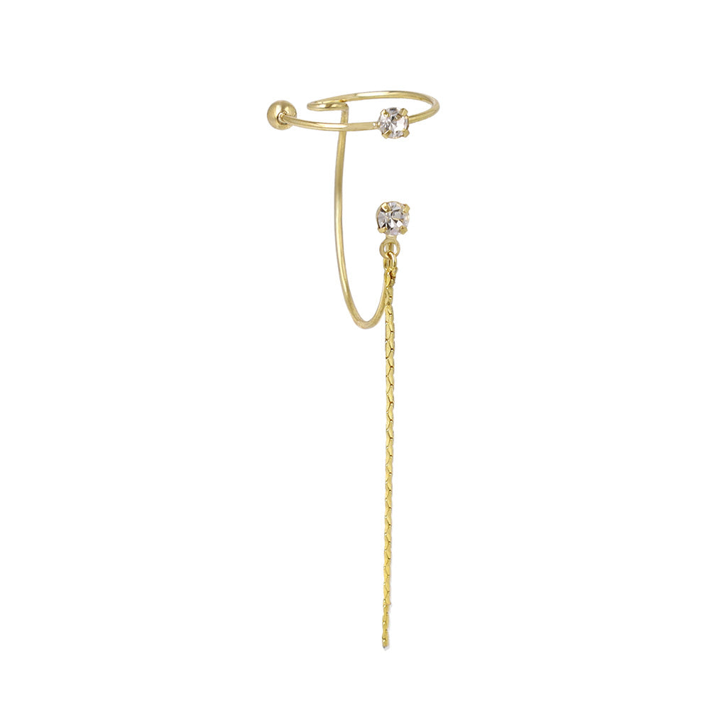 Drop Chain Sparkling Ear Cuff