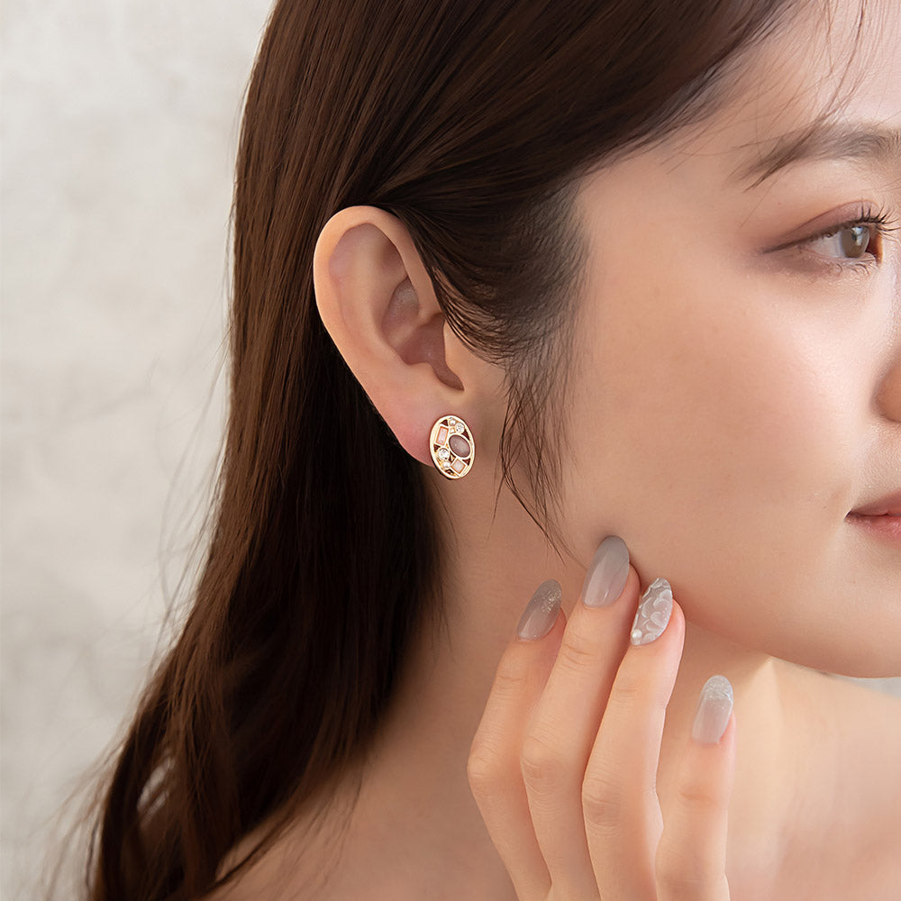 Multi Bijou Oval Clip On Earrings