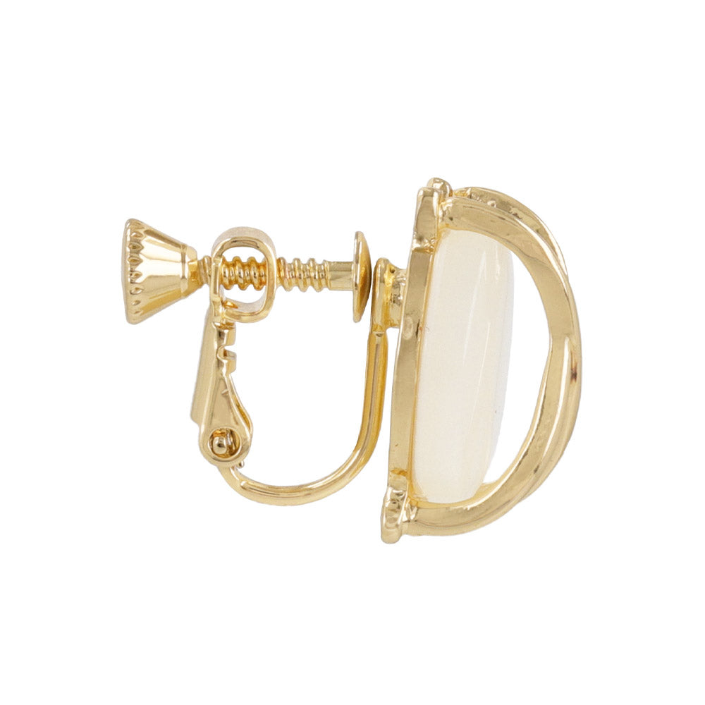 Metal Cross Oval Stone Clip Ons