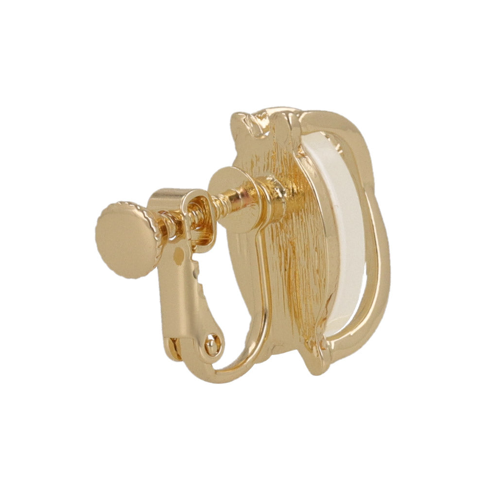 Metal Cross Oval Stone Clip Ons