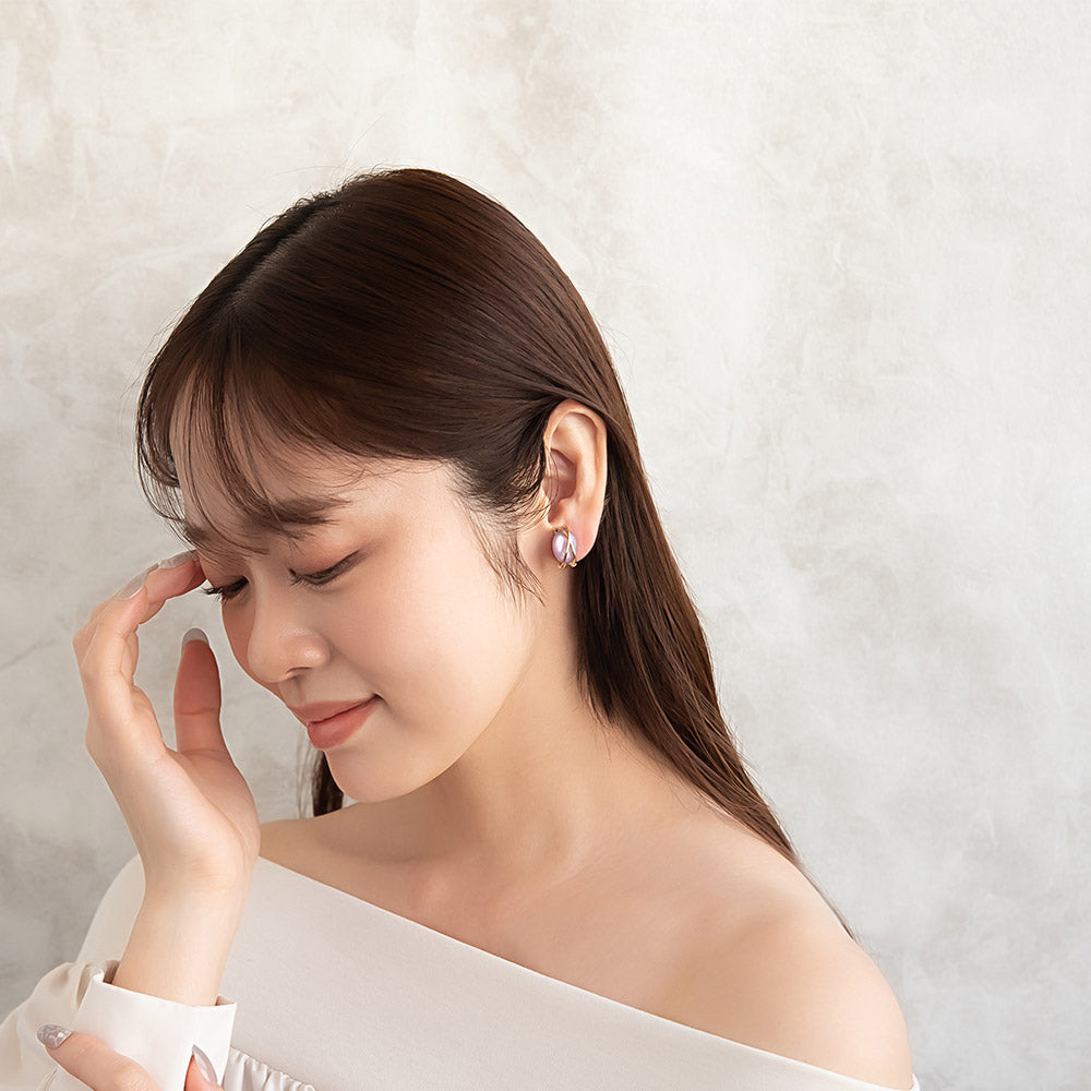 Metal Cross Oval Stone Clip Ons