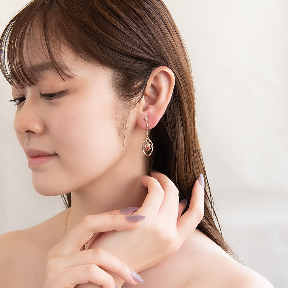 Twist Heart Cage Drop Clip Ons