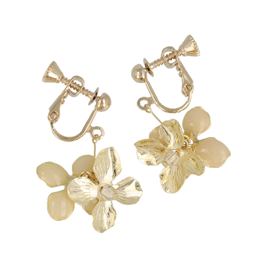 Double Contrast Flower Drop Clip Ons