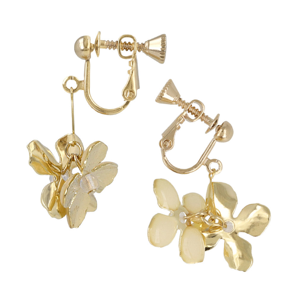 Double Contrast Flower Drop Clip Ons