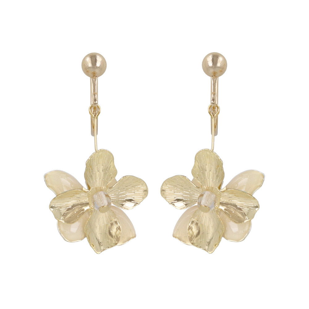 Double Contrast Flower Drop Clip Ons