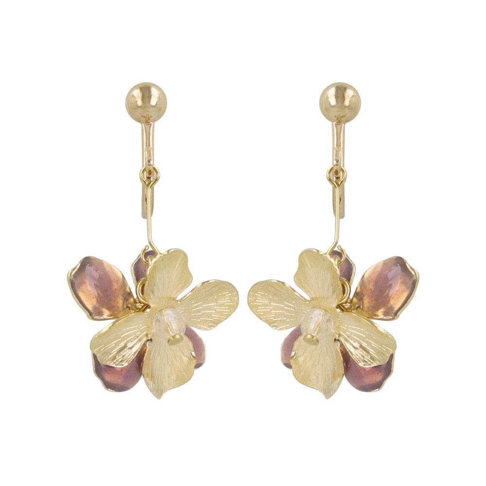 Double Contrast Flower Drop Clip Ons