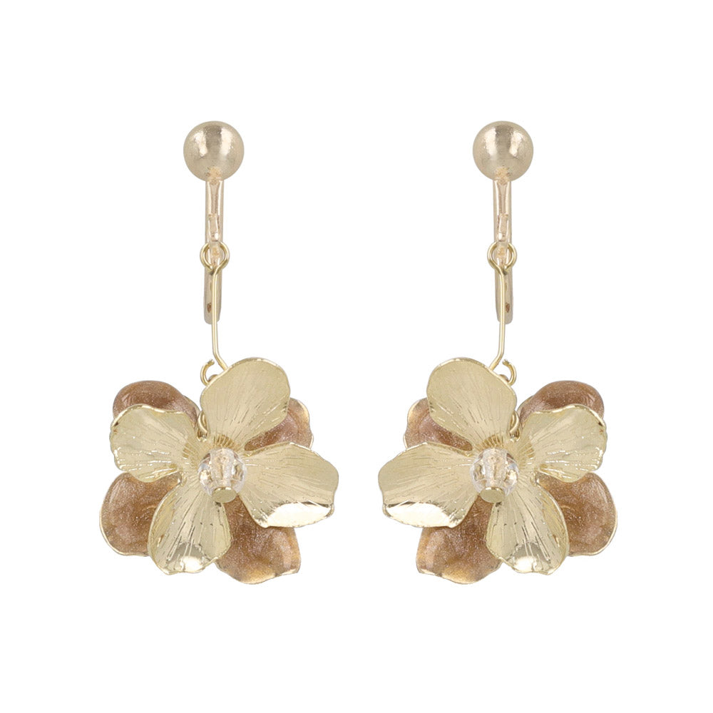 Double Contrast Flower Drop Clip Ons