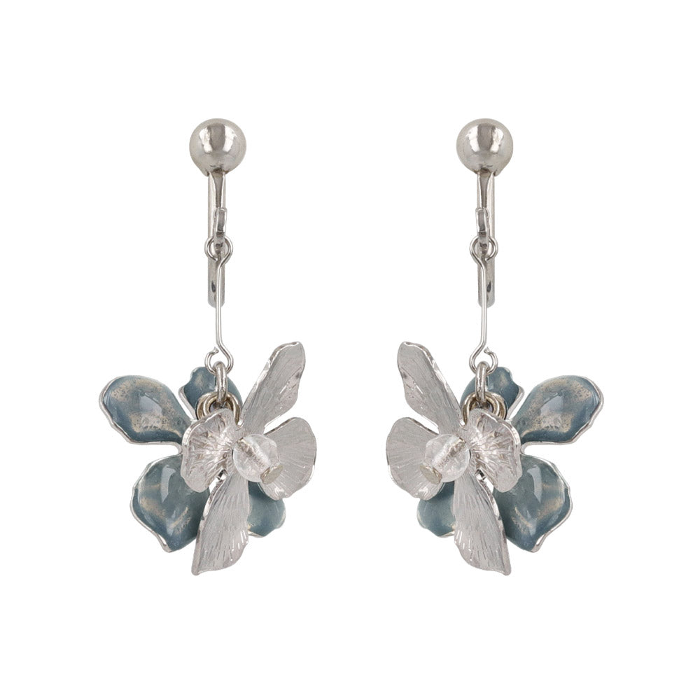 Double Contrast Flower Drop Clip Ons