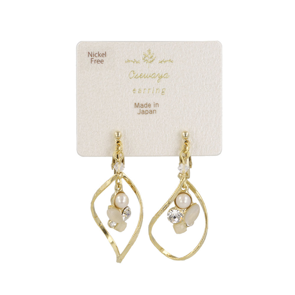 Twist Mixed Gem Drop Clip Ons