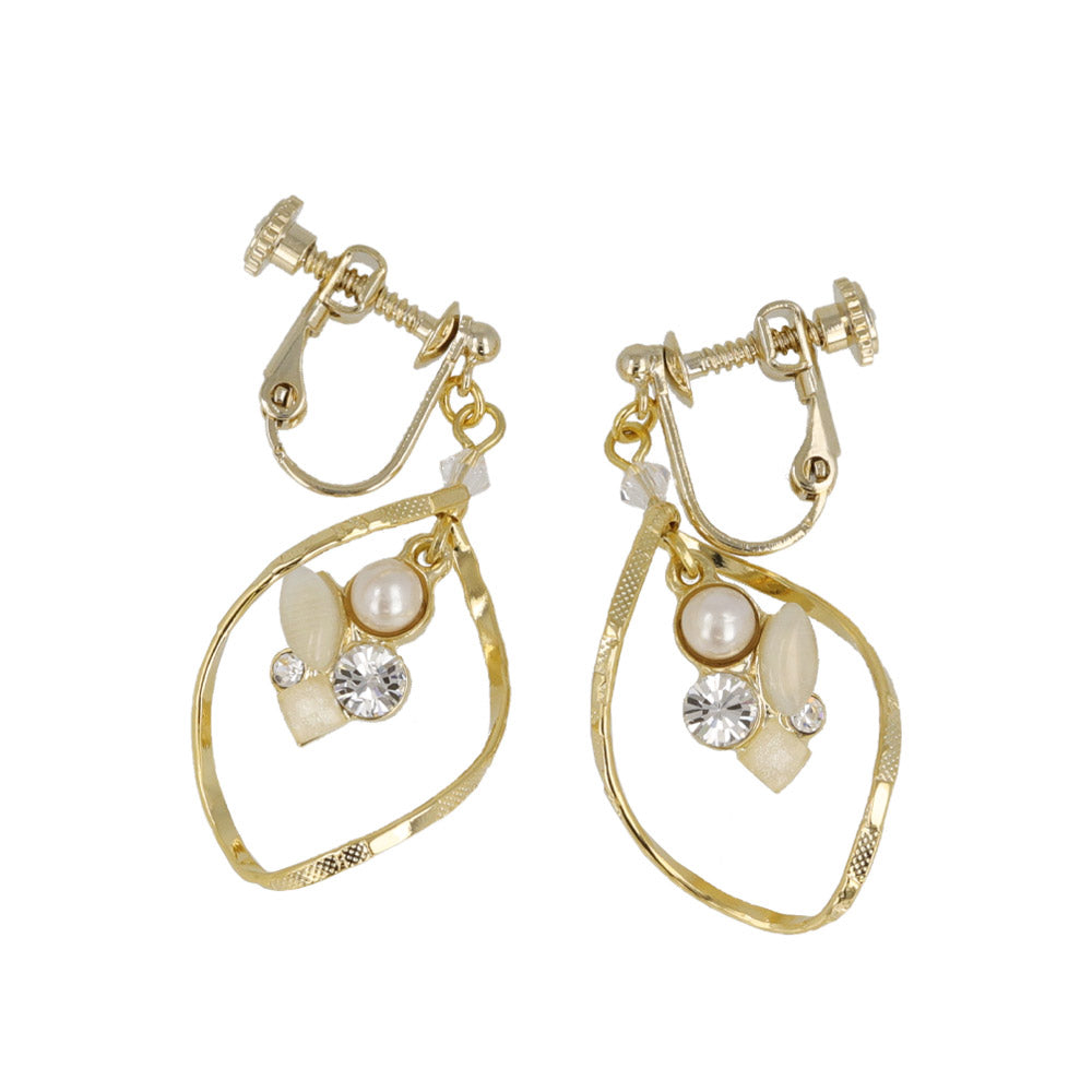 Twist Mixed Gem Drop Clip Ons