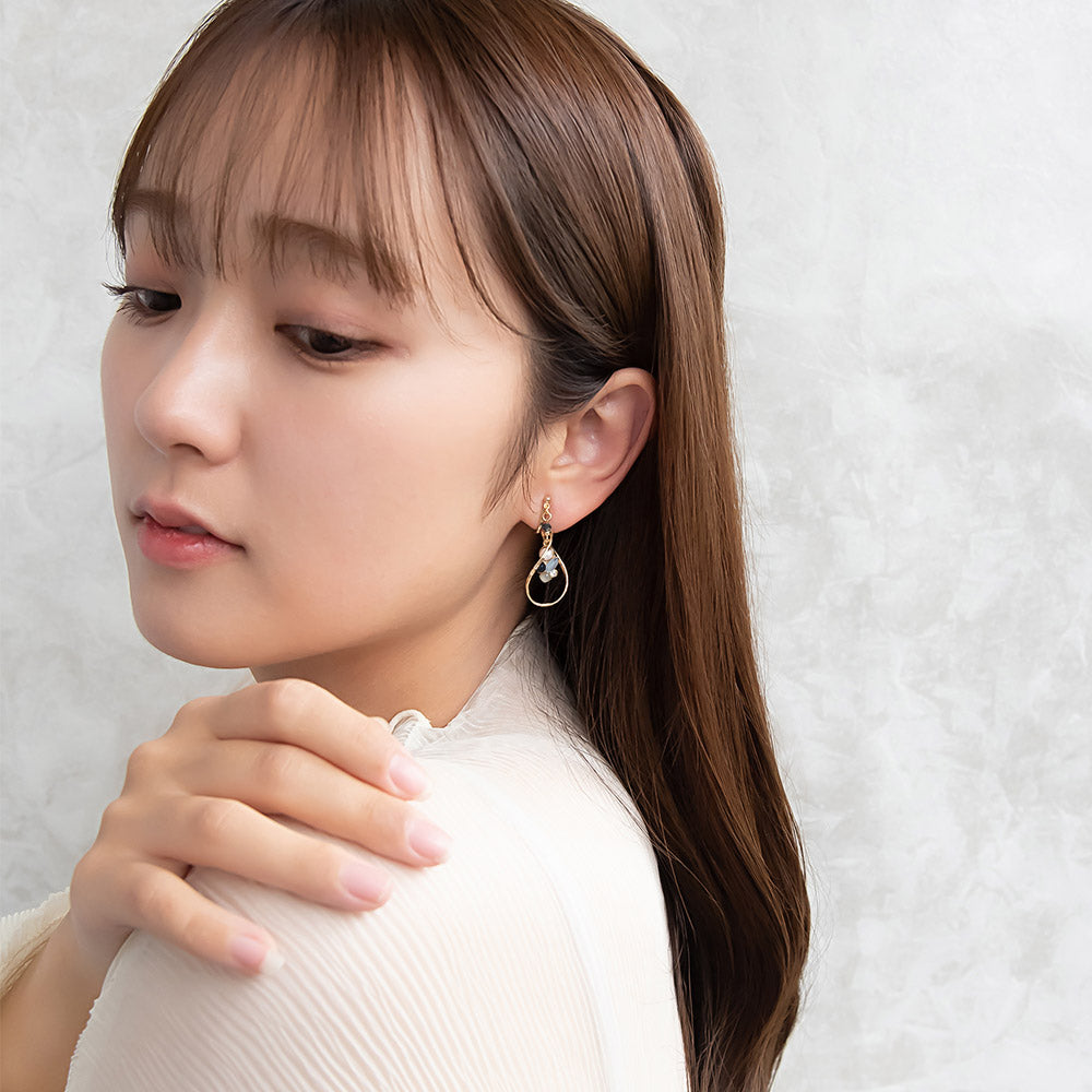 Twist Mixed Gem Drop Clip Ons