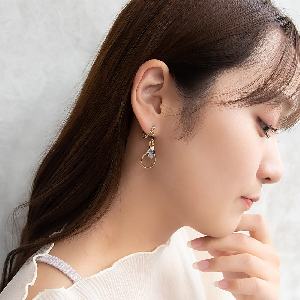 Twist Mixed Gem Drop Clip Ons