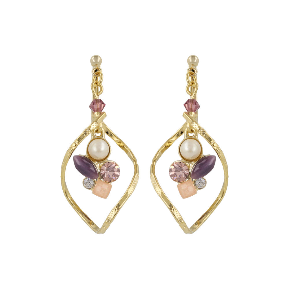 Twist Mixed Gem Drop Clip Ons