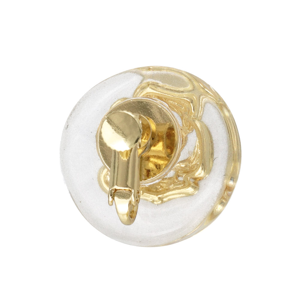 Rose Relief Clear Button Clip Ons