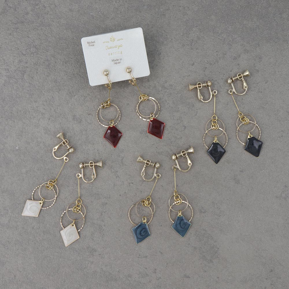 Geometric Drop Clip On Earrings