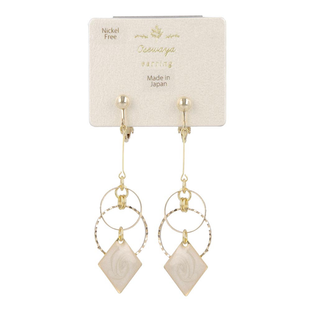 Geometric Drop Clip On Earrings