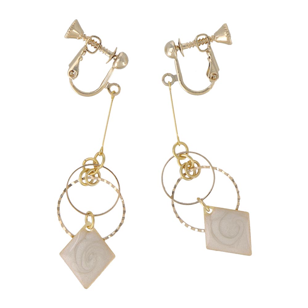 Geometric Drop Clip On Earrings