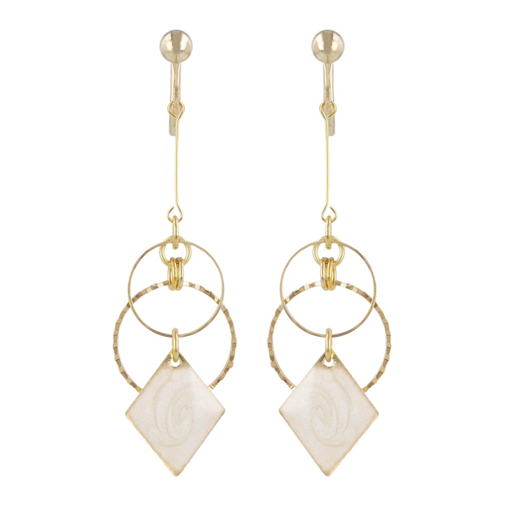 Geometric Drop Clip On Earrings