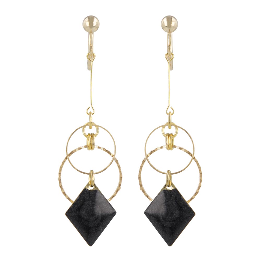 Geometric Drop Clip On Earrings