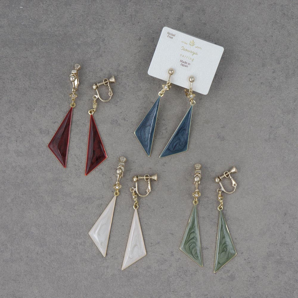 Triangle Drop Clip On Earrings