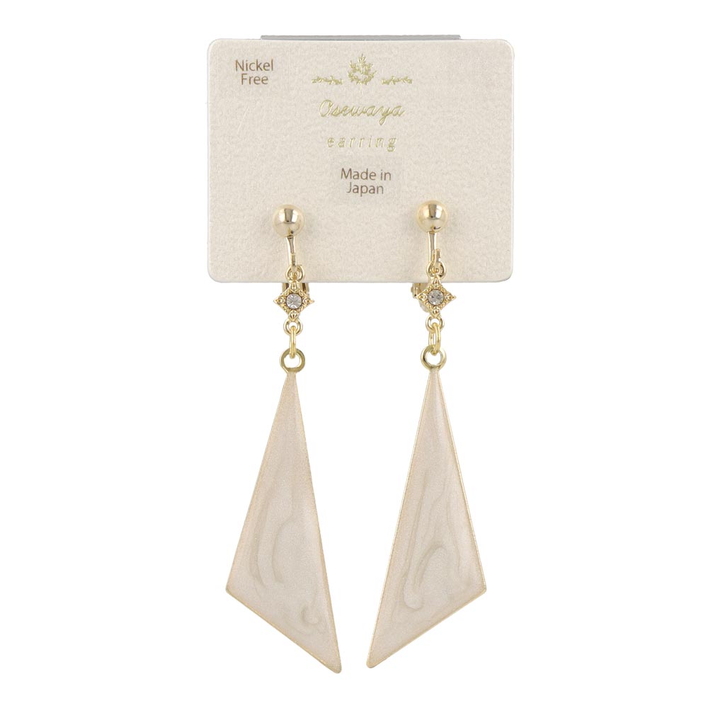 Triangle Drop Clip On Earrings