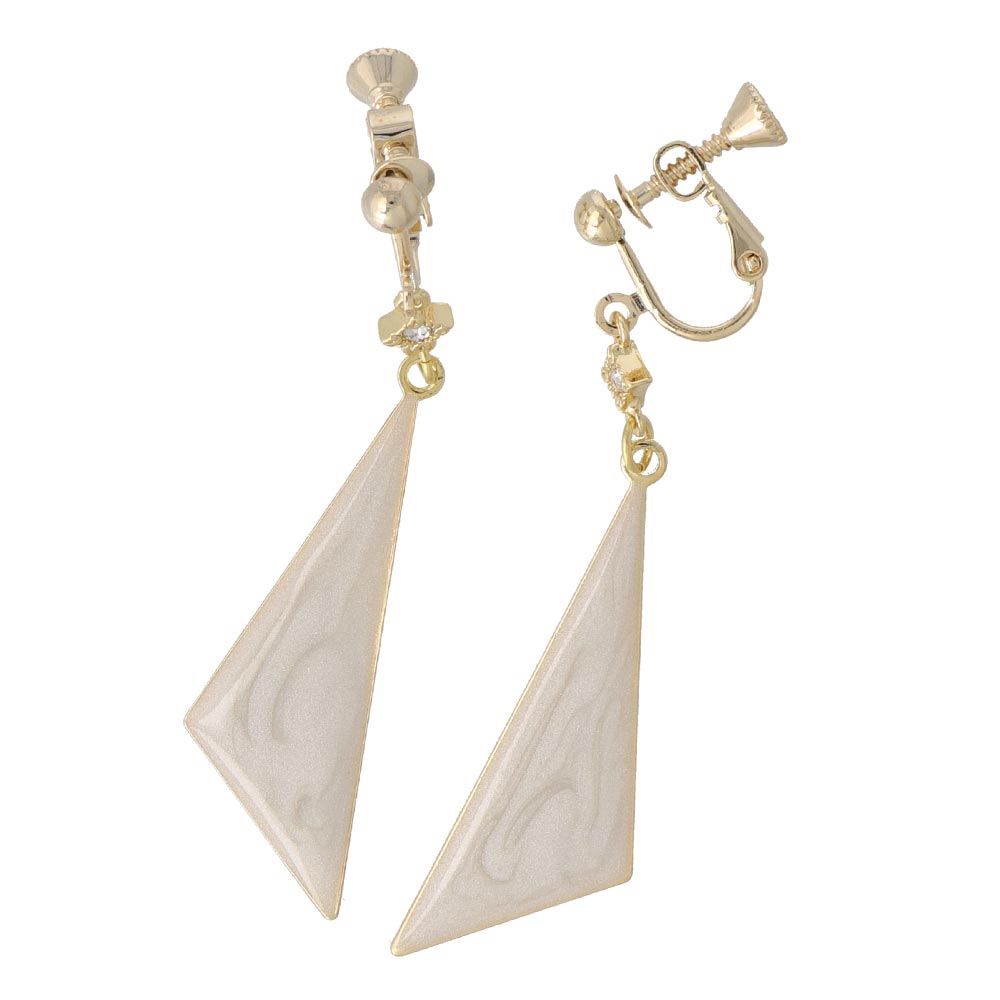 Triangle Drop Clip On Earrings