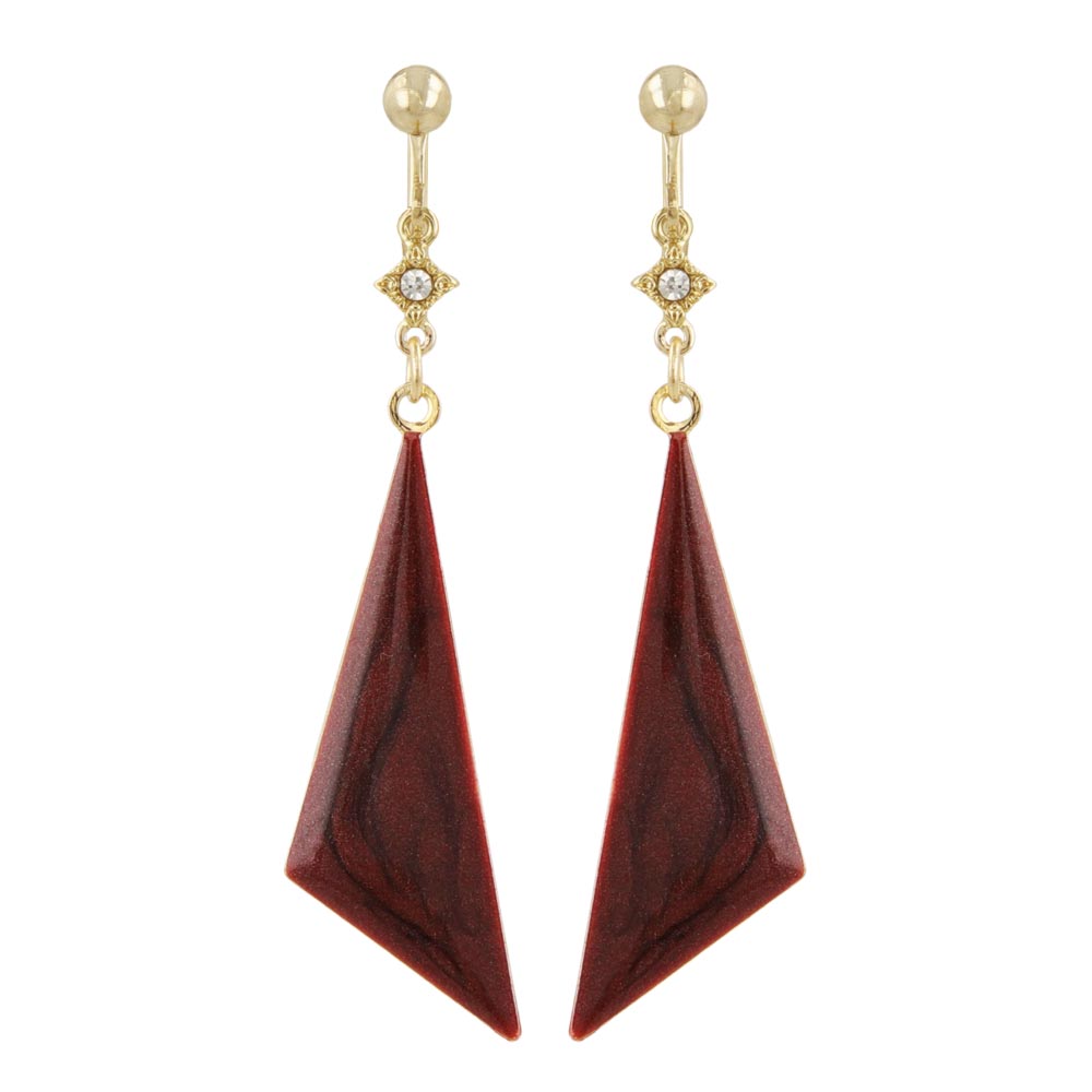 Triangle Drop Clip On Earrings
