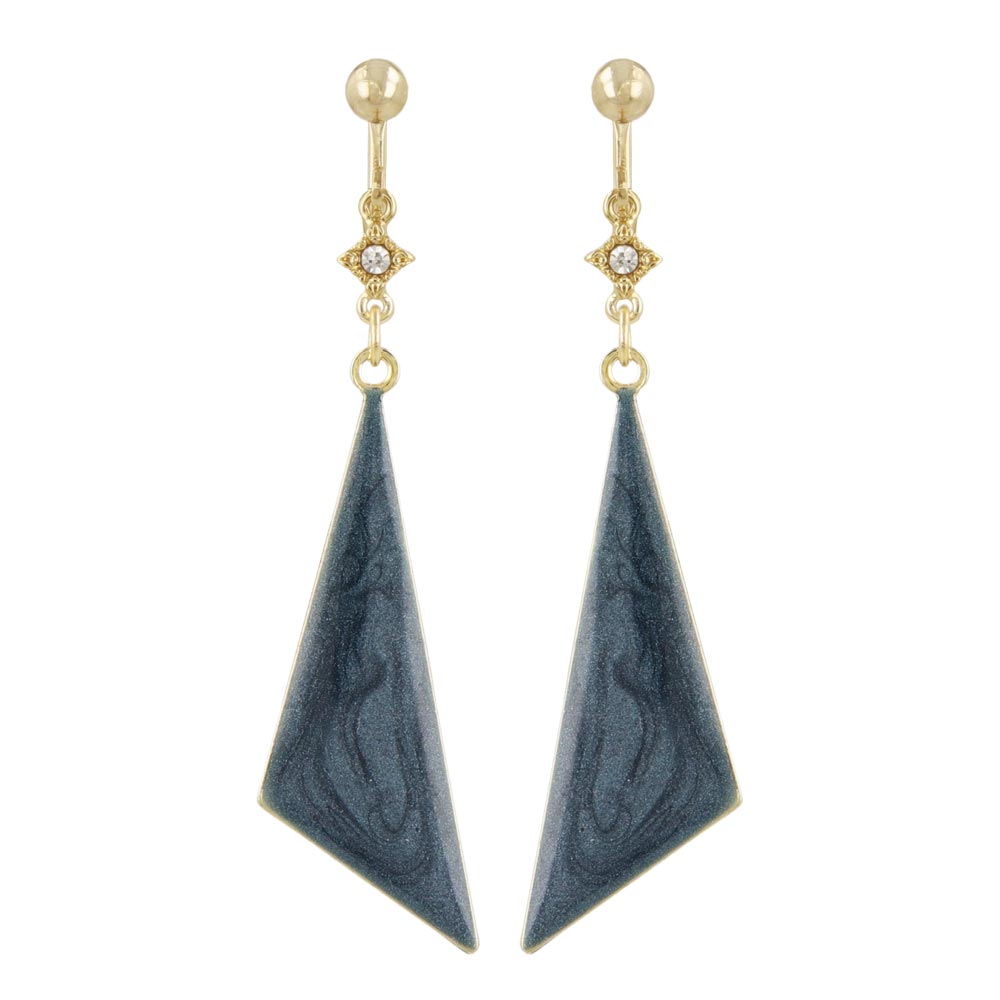 Triangle Drop Clip On Earrings