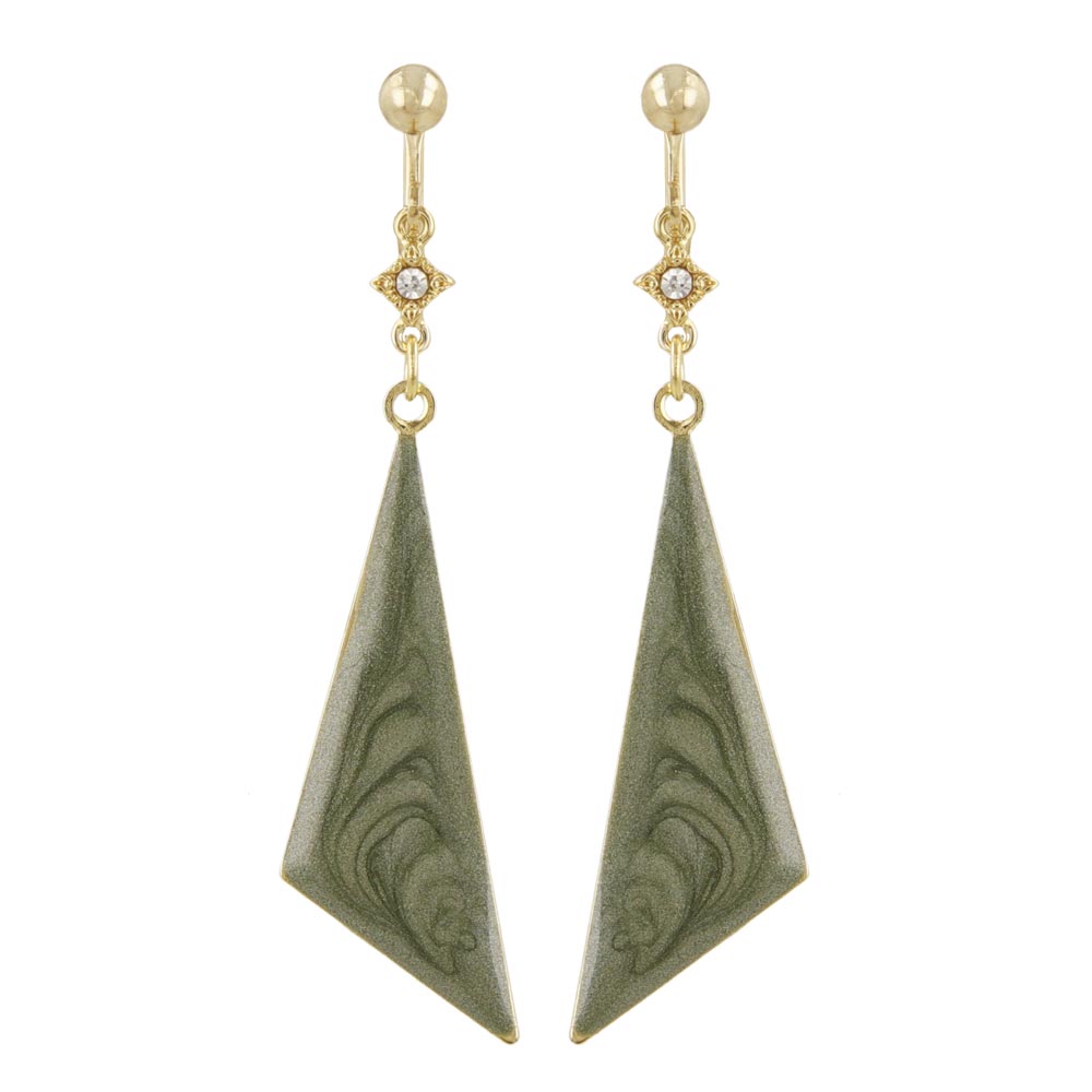 Triangle Drop Clip On Earrings