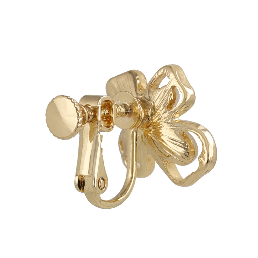 Beaded Cutout Flower Clip Ons