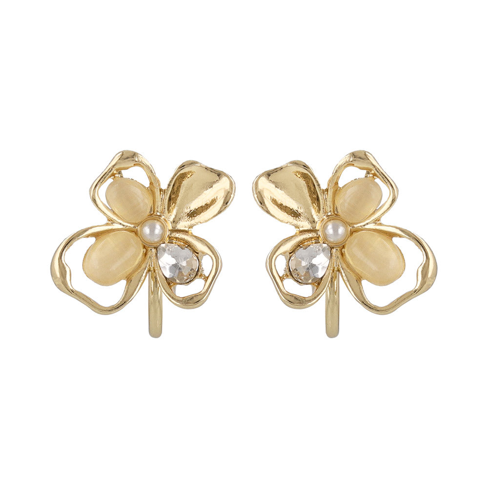 Beaded Cutout Flower Clip Ons