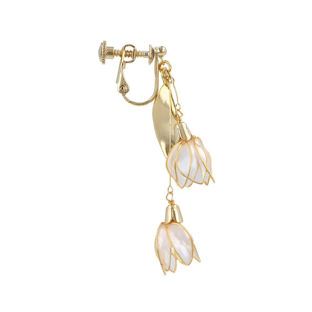 Double Flower Drop Clip Ons