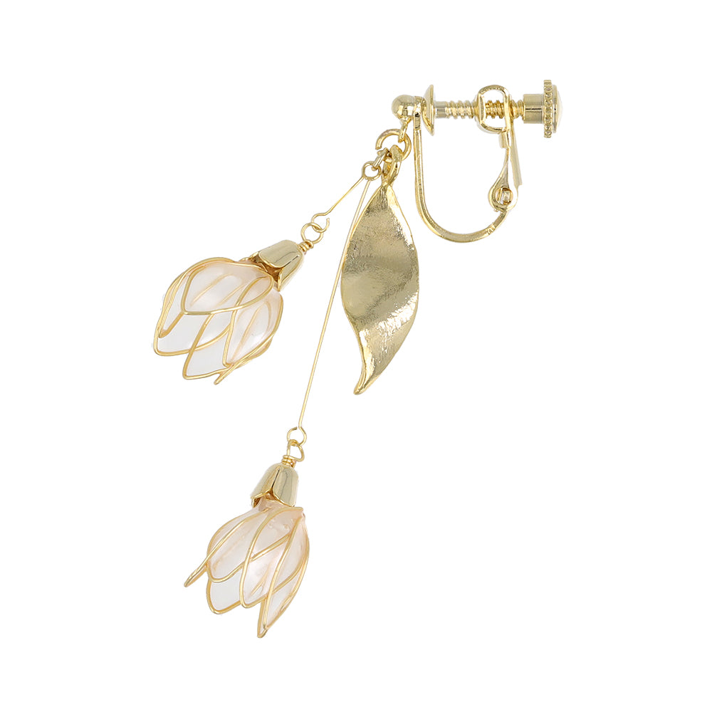Double Flower Drop Clip Ons