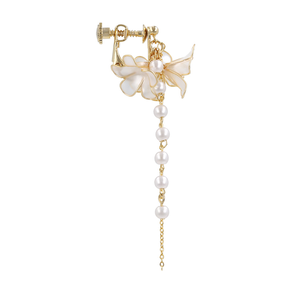 Flower Cluster Linear Drop Clip Ons