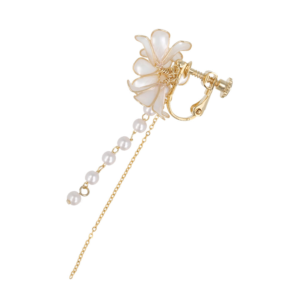 Flower Cluster Linear Drop Clip Ons