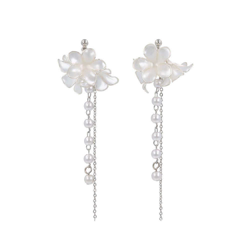Flower Cluster Linear Drop Clip Ons