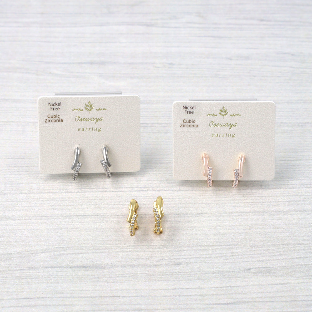 Studded Line Clip On Earrings