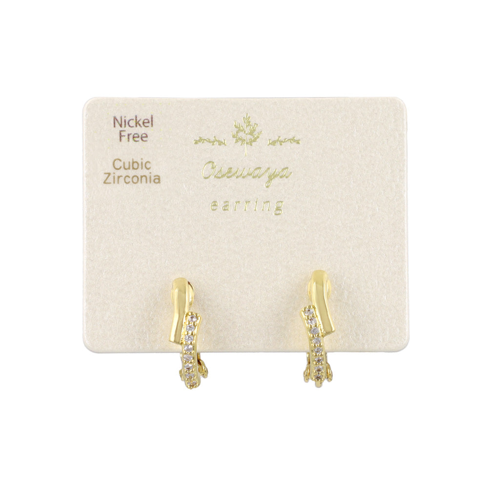 Studded Line Clip On Earrings