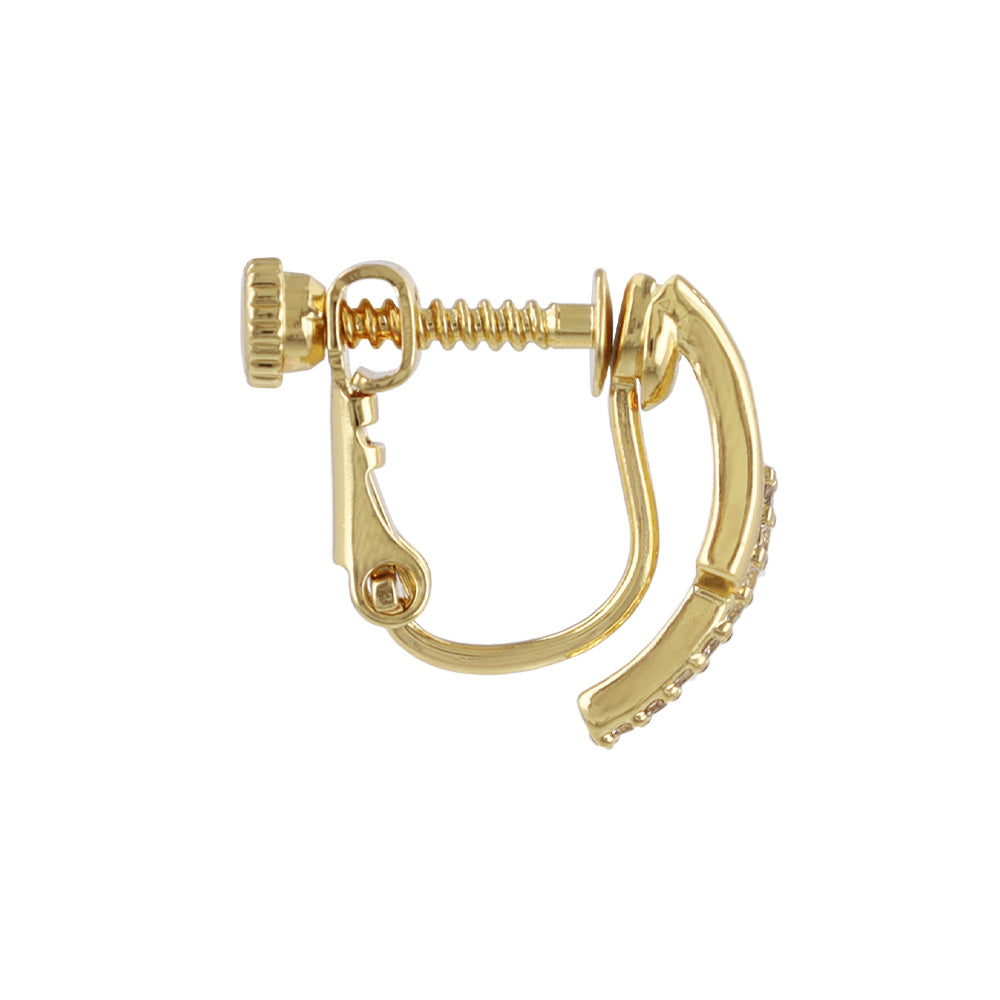 Studded Line Clip On Earrings