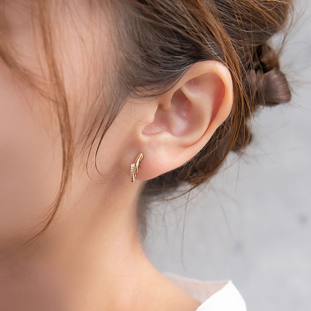 Studded Line Clip On Earrings