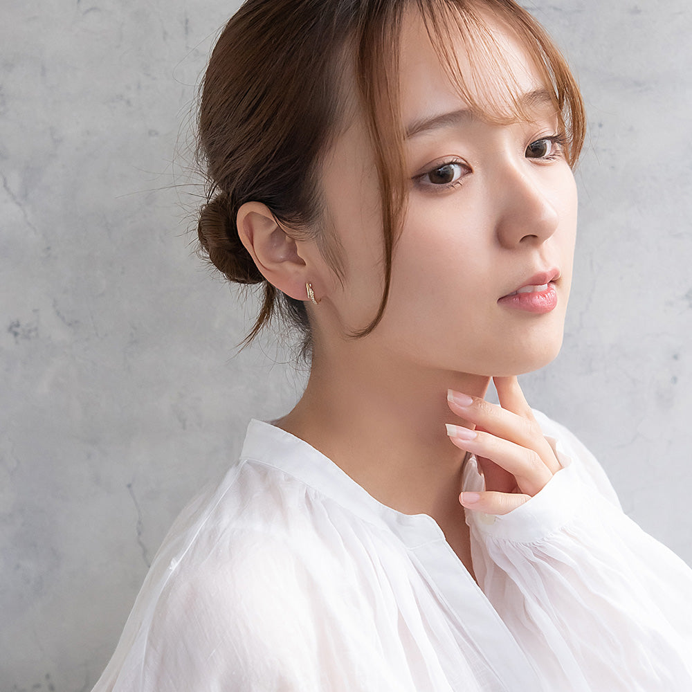 Studded Line Clip On Earrings