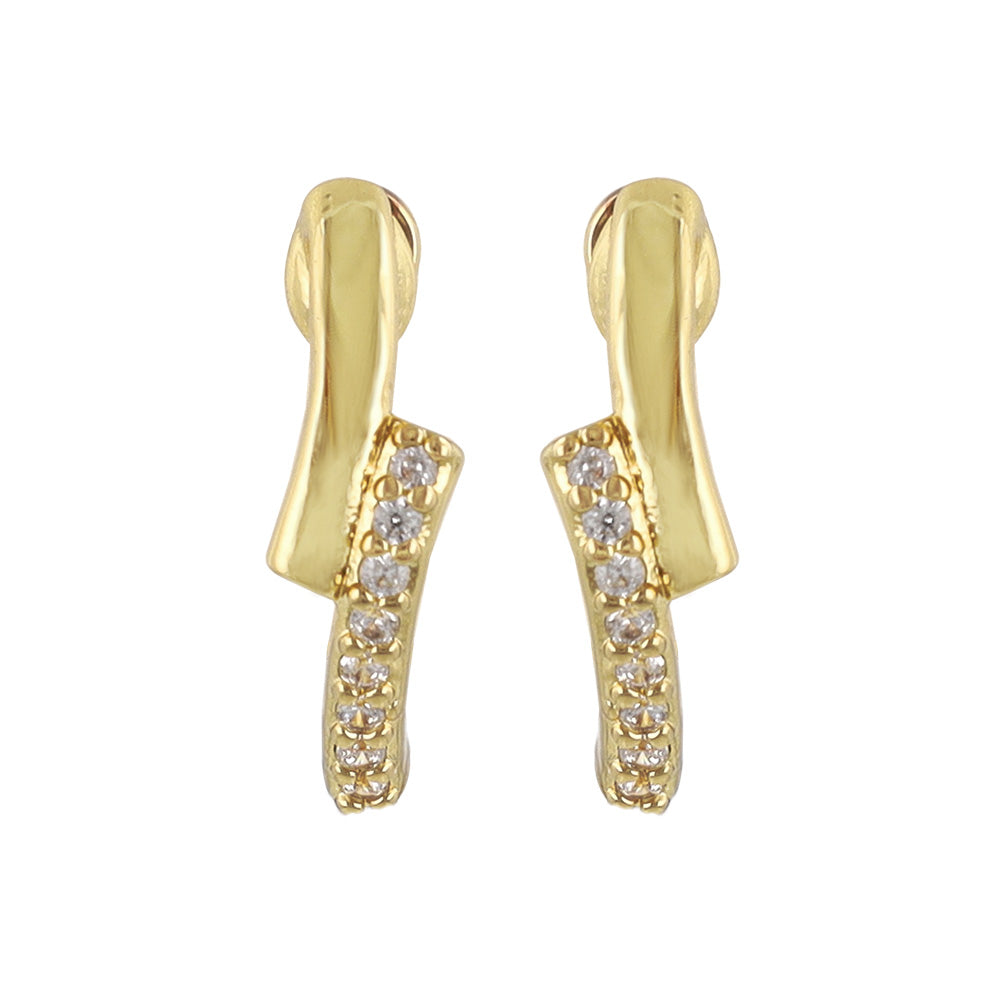 Studded Line Clip On Earrings