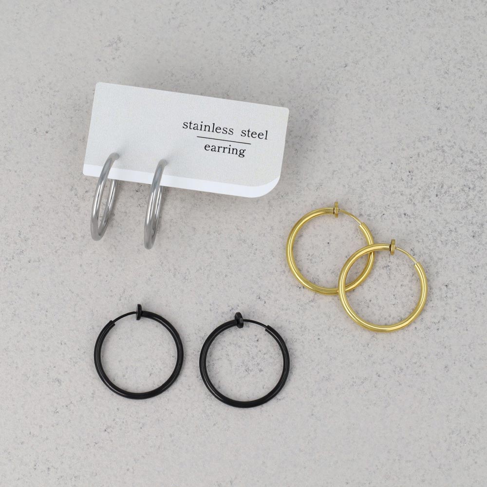 24mm Clip On Hoop Earrings