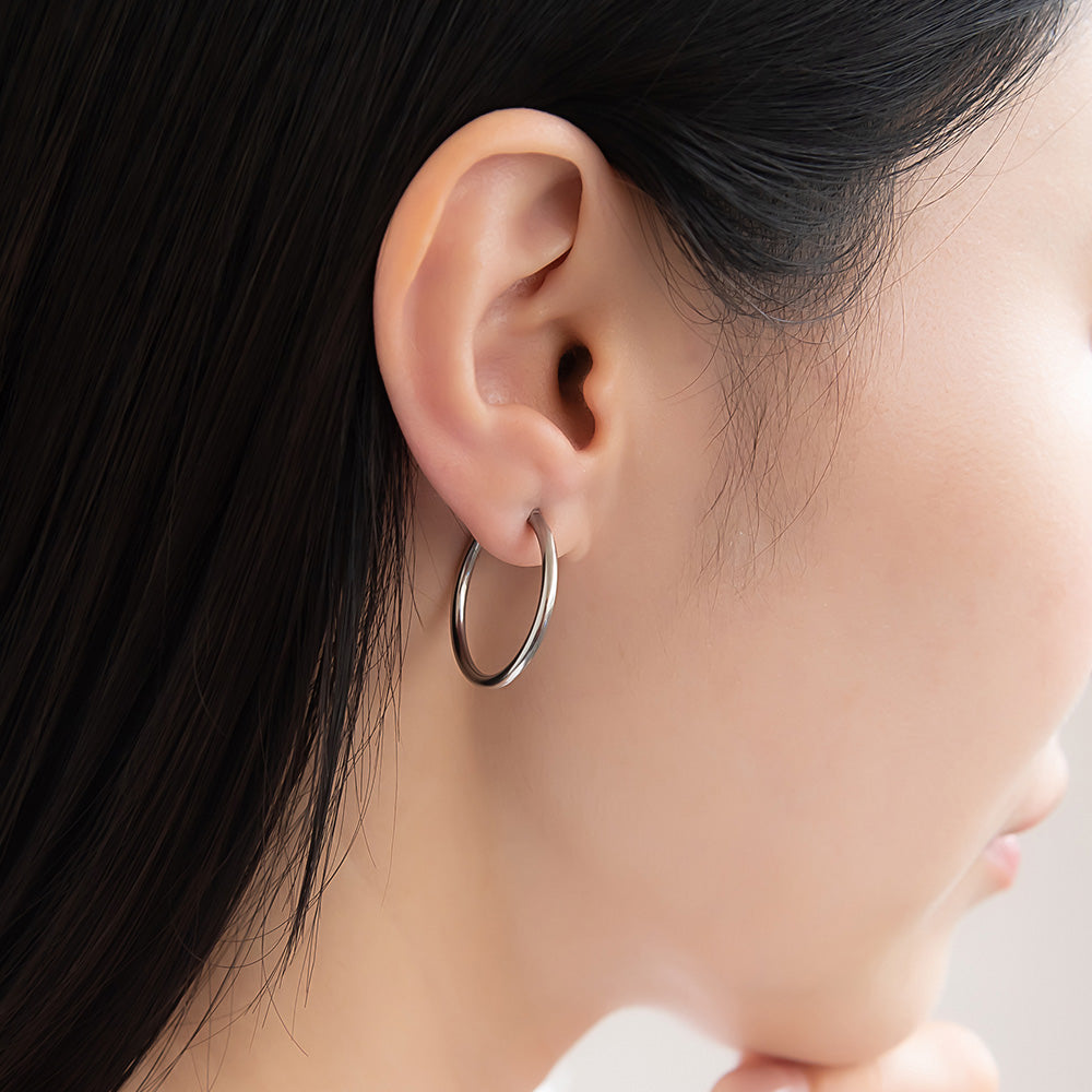 24mm Clip On Hoop Earrings