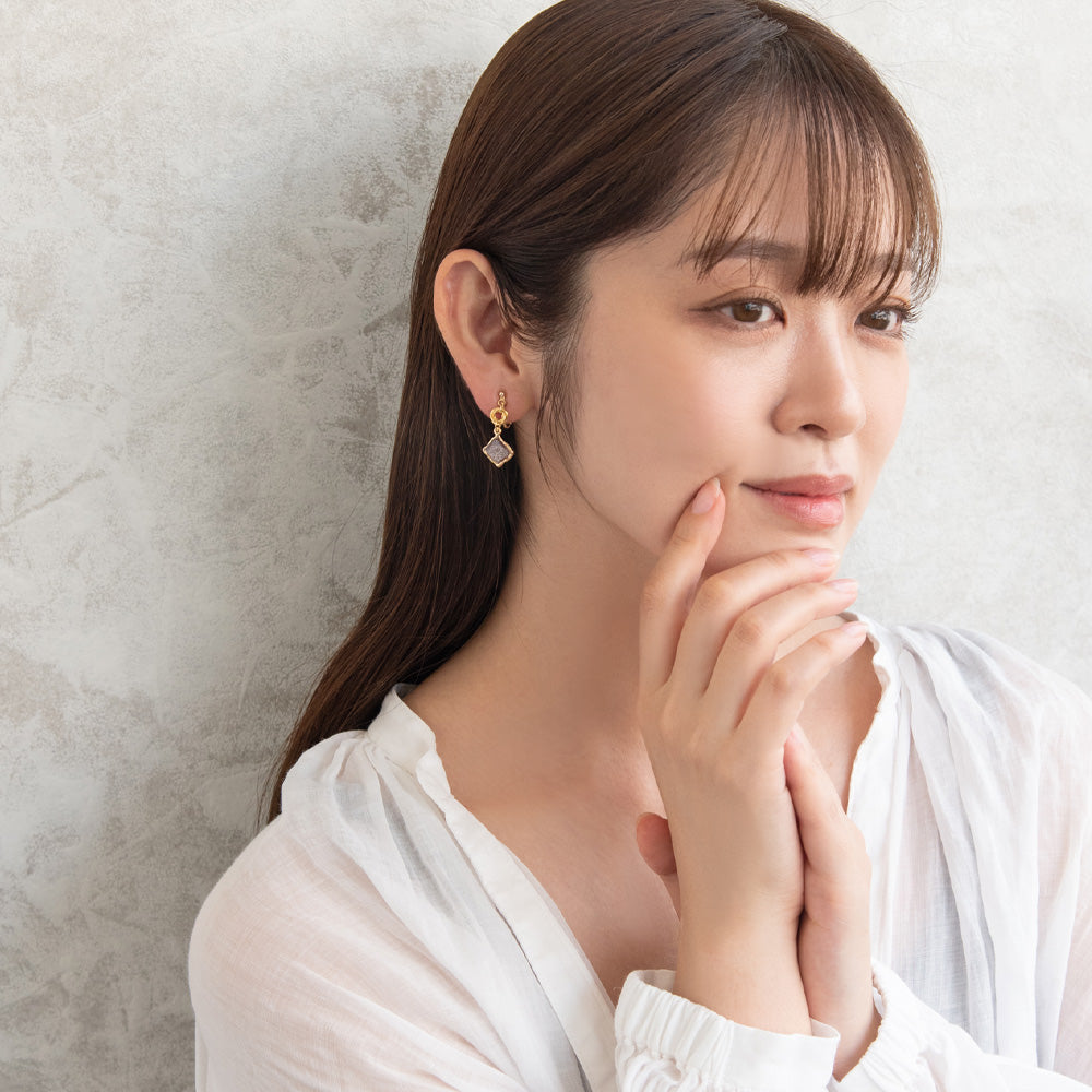 Stick Drop Hoop Earrings