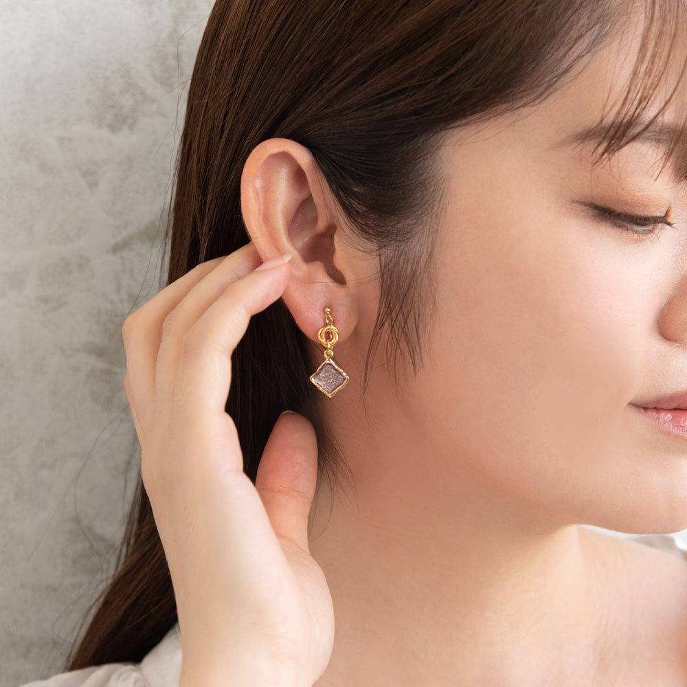 Stick Drop Hoop Earrings