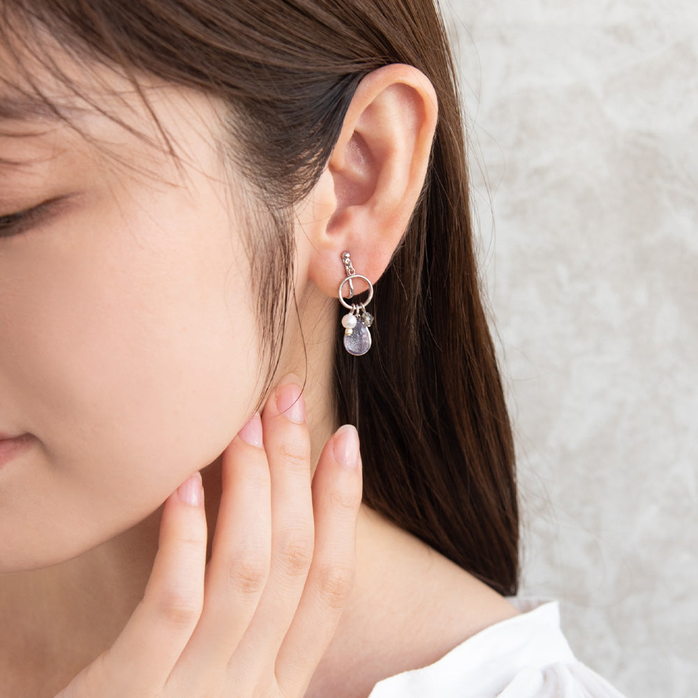 Glittering Teardrop Cluster Clip Ons