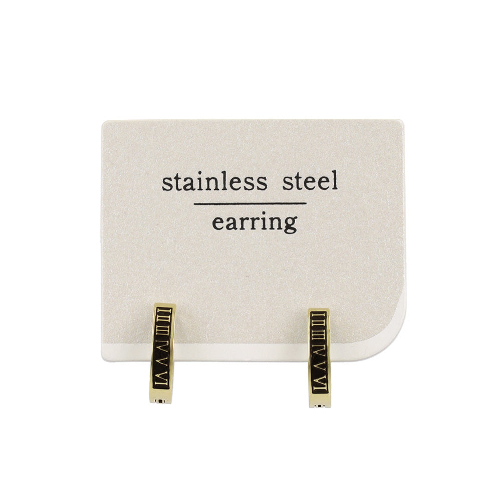 Roman Numeral Clip On Hoop Earrings